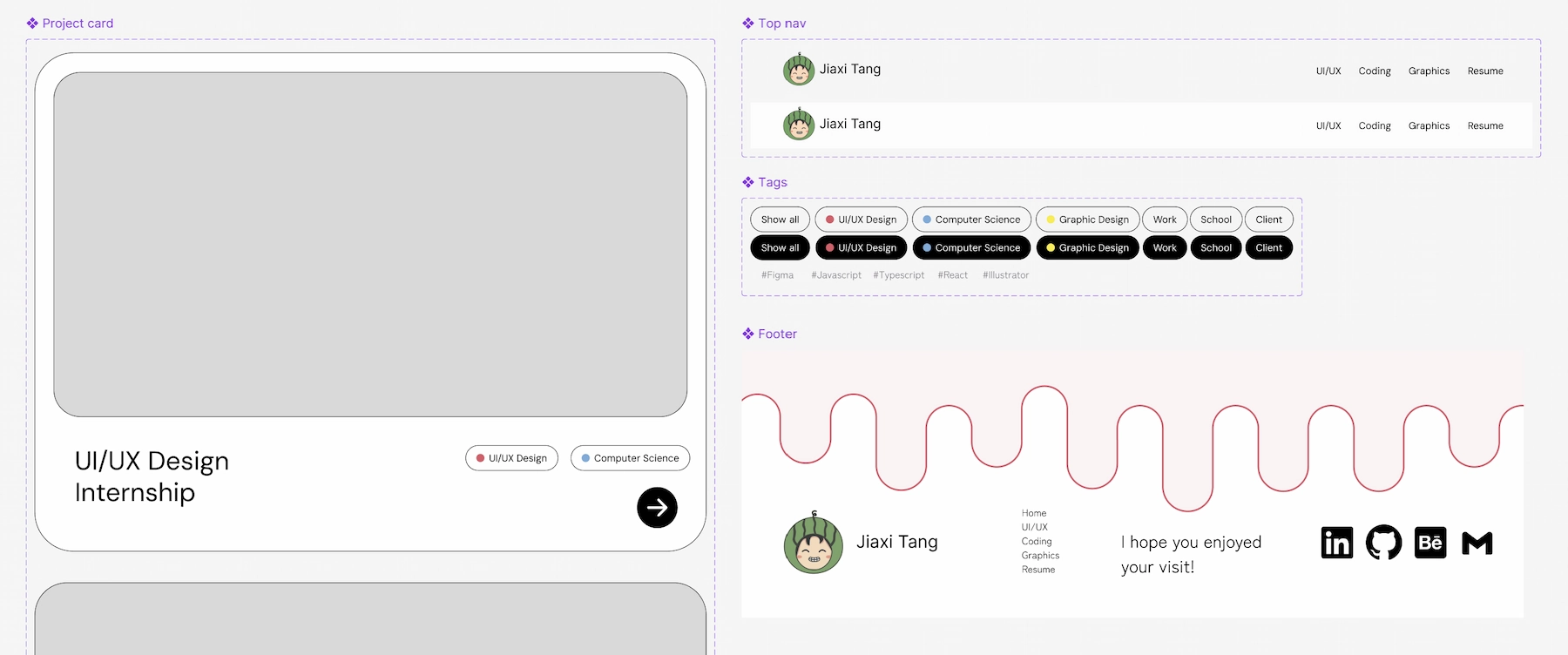 UI components that I experimented with